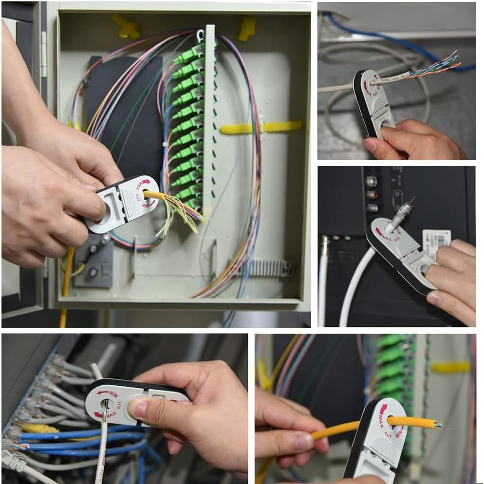 Veumoie Universal Network Wire Stripping Tool for Cat5E, Cat6,Cat7, Cat8 - Coaxial Cable Stripper, Pocket Cable Stripper Tool White image number 5