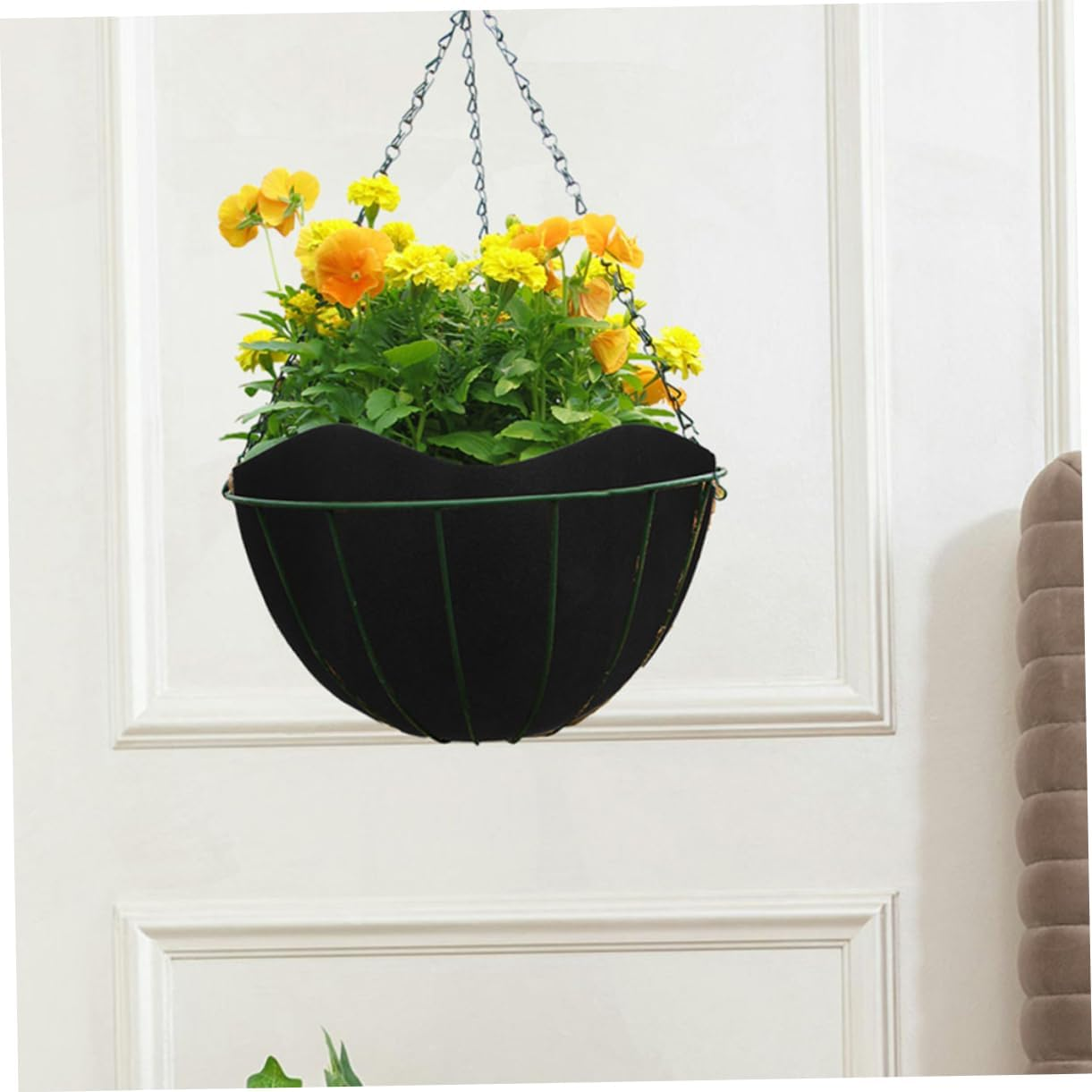 3Pcs Hanging Basket Liners Half Planter Inserts for Gardening Nonwoven Material for Visual Appeal and Easy Replacement for Vibrant Plant Displays image number 5