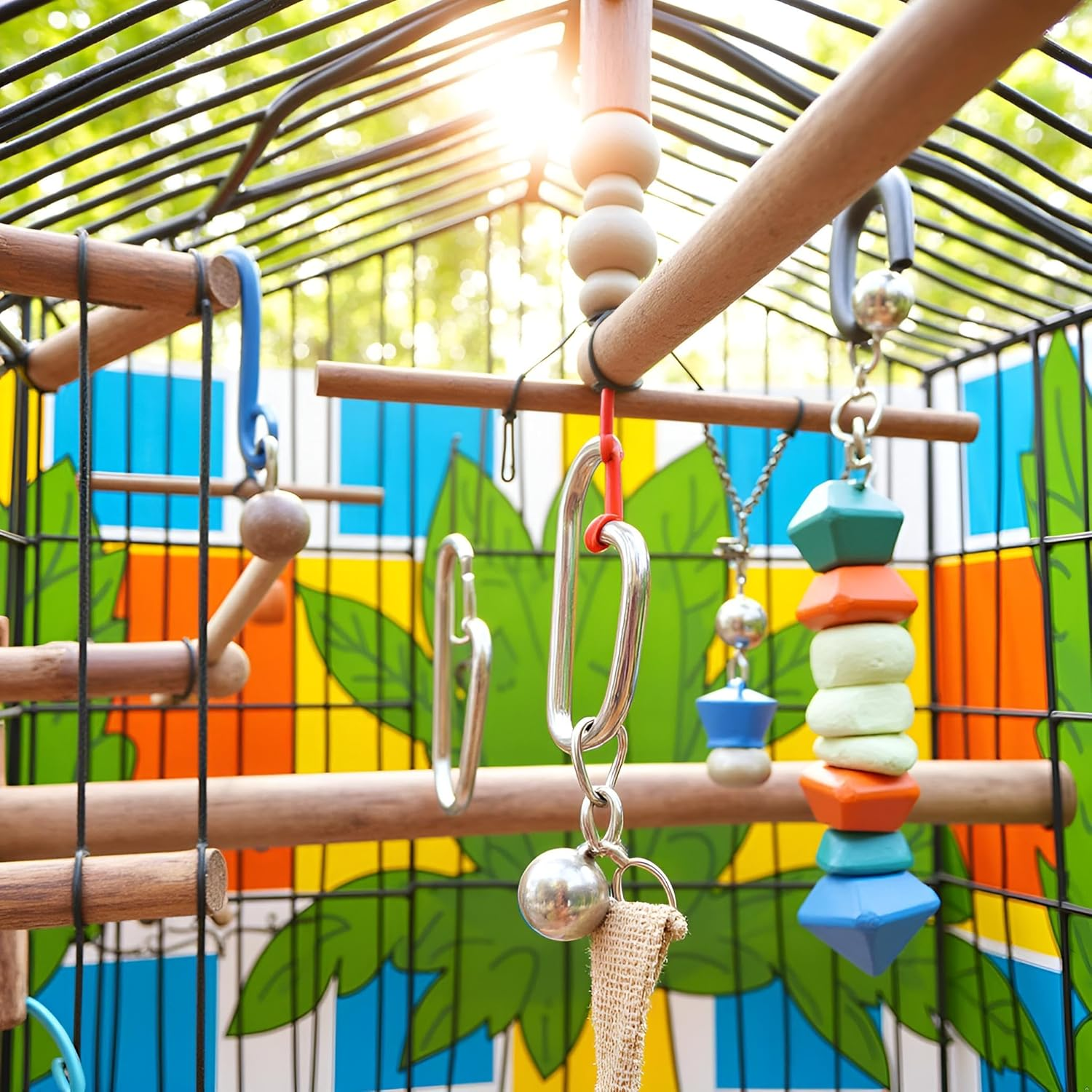 10 Pcs Silvery Parrot Toy Hook Stainless Steel Parts Heavy Duty Metal Hooks Suitable for Most Bird or Small Animal Hanging Toys Parrot Bird Hooks Metal Stainless Steel Parts DIY Bulk Birds image number 5