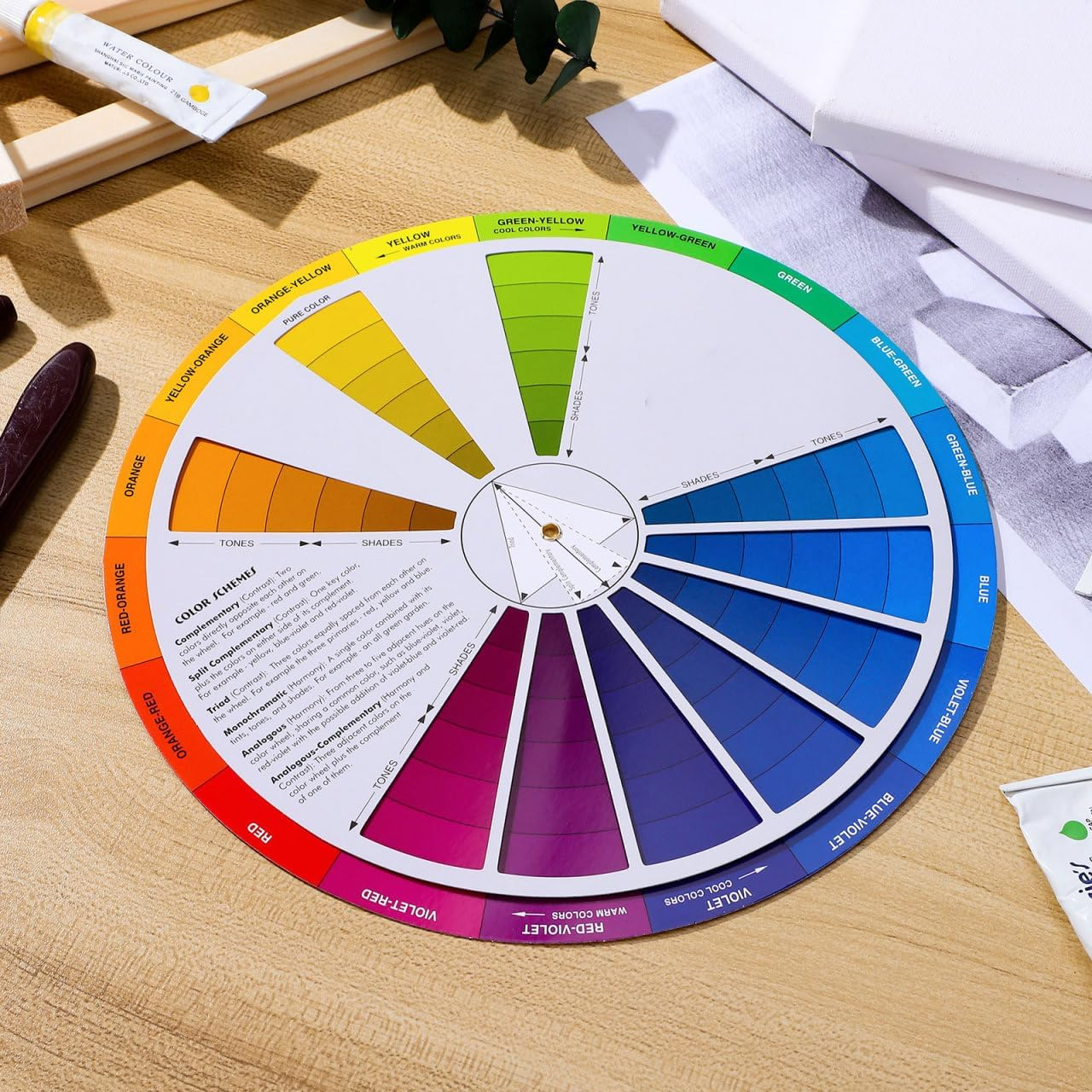 Tofficu 1Pc Creative Color Wheel, Paint Mixing Learning Guide, Artist Color Wheel Color Wheel, Art Class Teaching Tool for Makeup Painting Tattoo - 4Pcs image number 4