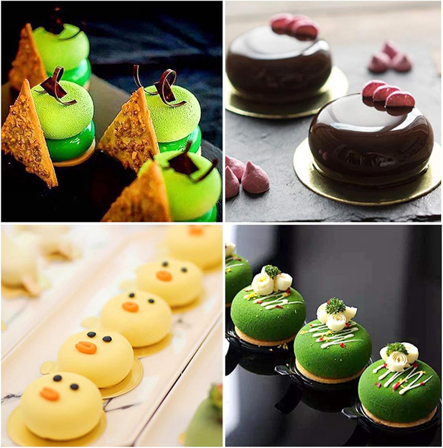 Silicone Cake Mold for Baking，8 Holes 3D Stone round Shape Silicone Mousse Cake Pop Form,Non-Stick Candy Chocolate Jelly Baking Mould Tray,Pastry Cheesecake Pudding Bread Decorating Tool for Homemade image number 4