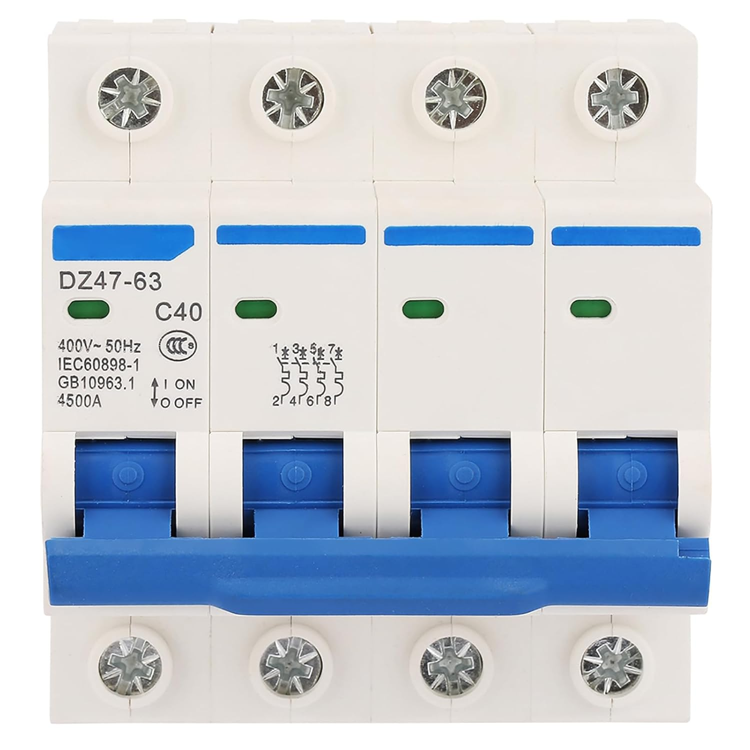 Mystical/Fantasy Retardant Material, Sensitive Action, Versatile Usage Miniature Circuit Breaker 4P 40A 400V 50Hz, Tools, Equipment, Instruments, Suitable for Solar Energy Systems,