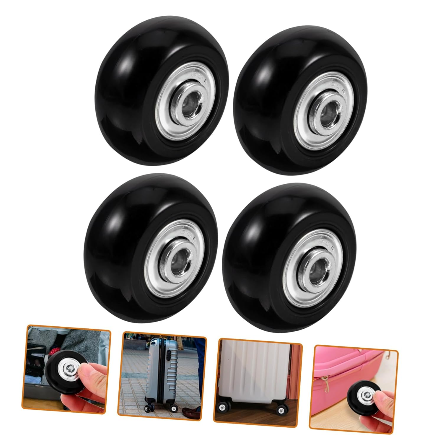 Healeved Suitcase Wheels Replacement Rubber Swivel Caster Wheels for Luggage Repair Kits Use Travel Gear