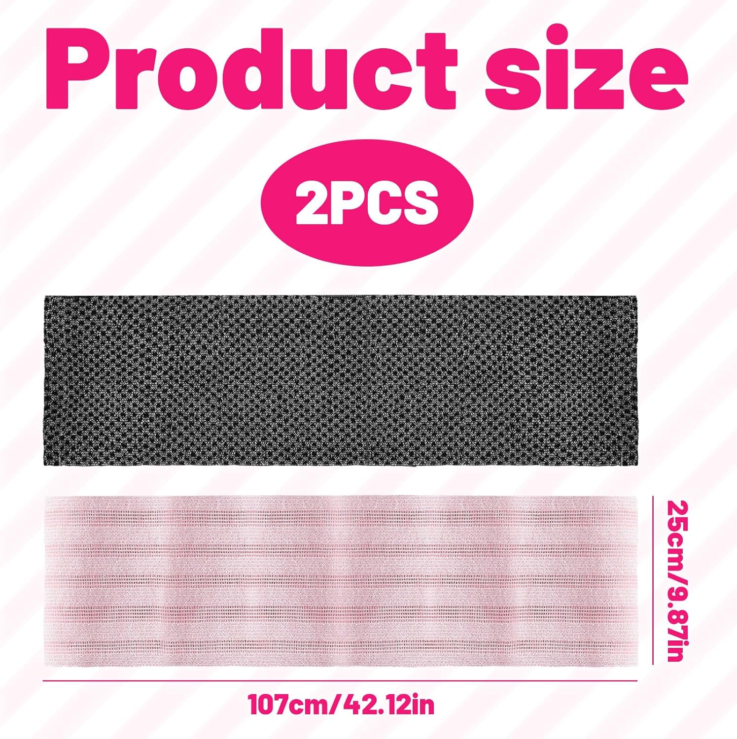 2Pcs Body Scrubber, Back Scrubber for Shower, Exfoliating Towel, Japanese Scrub Wash Cloth, Exfoliating Towel for Men Women, Body Exfoliator Loofah Luffa Sponge Net Rag Back Washer (Pink & Black)