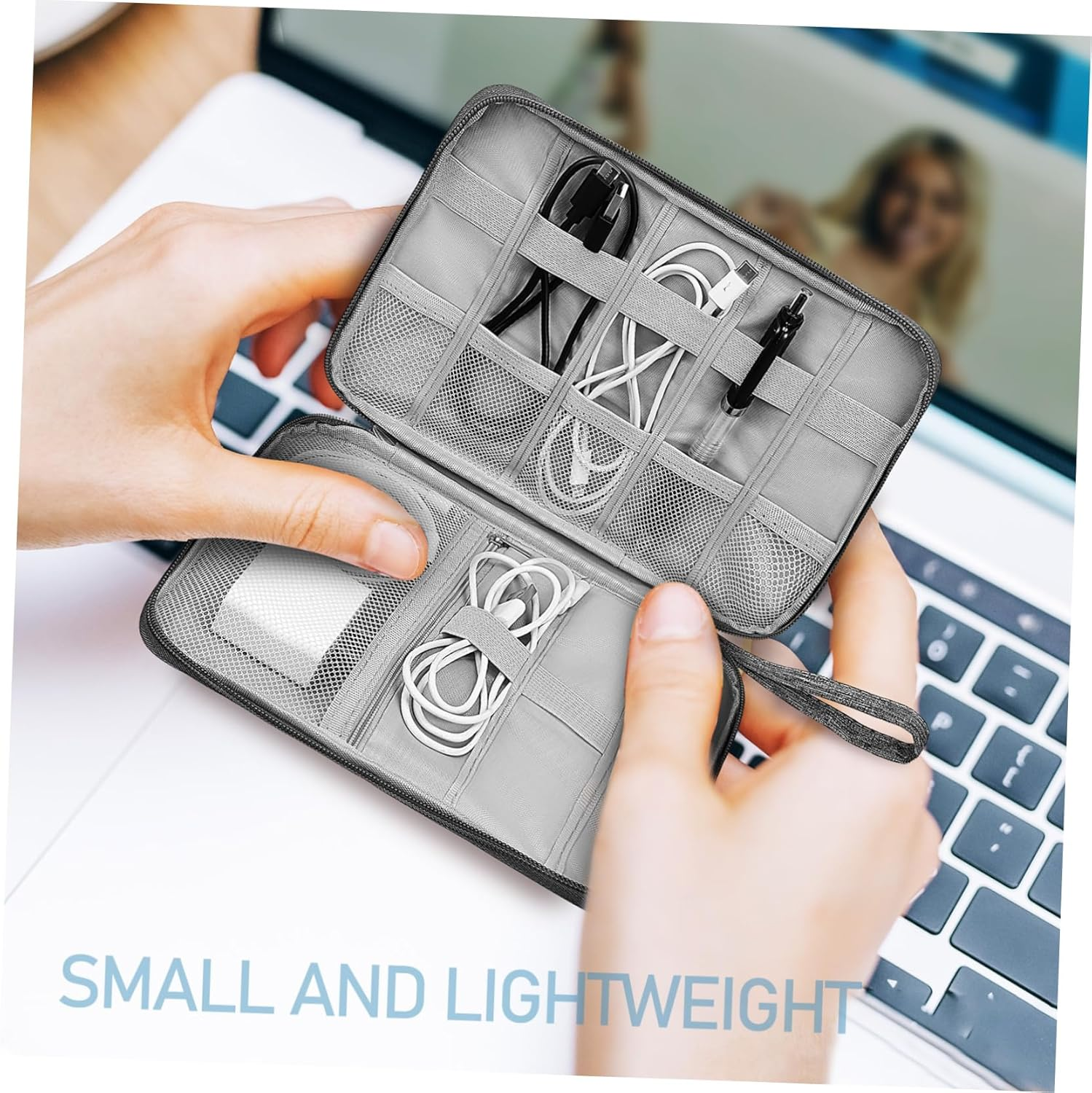 PHENOFICE 2Pcs Ultralight Cable Bag Pouch Travel Pouch Bag for Earphone Organizer Data Line Storage Digital Accessories Organizer image number 3