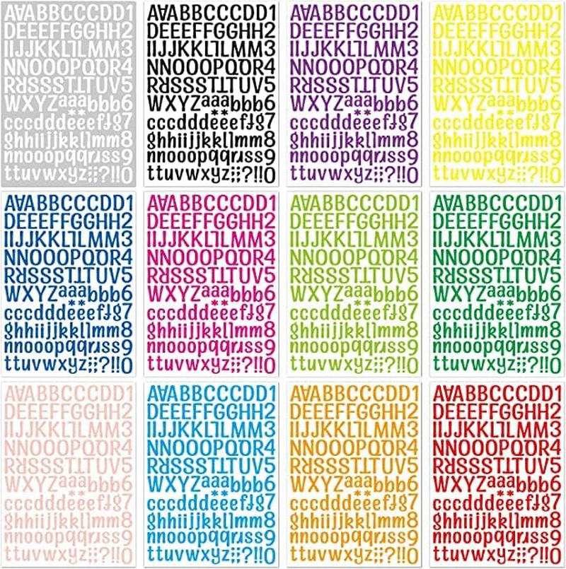LALOCAPEYO Stickers 12 Sheets Alphabet Stickers Vinyl Self-Adhesive Number Alphabet Vinyl Stickers, Mailbox Numbers Labels DIY Crafts Art Making image number 2
