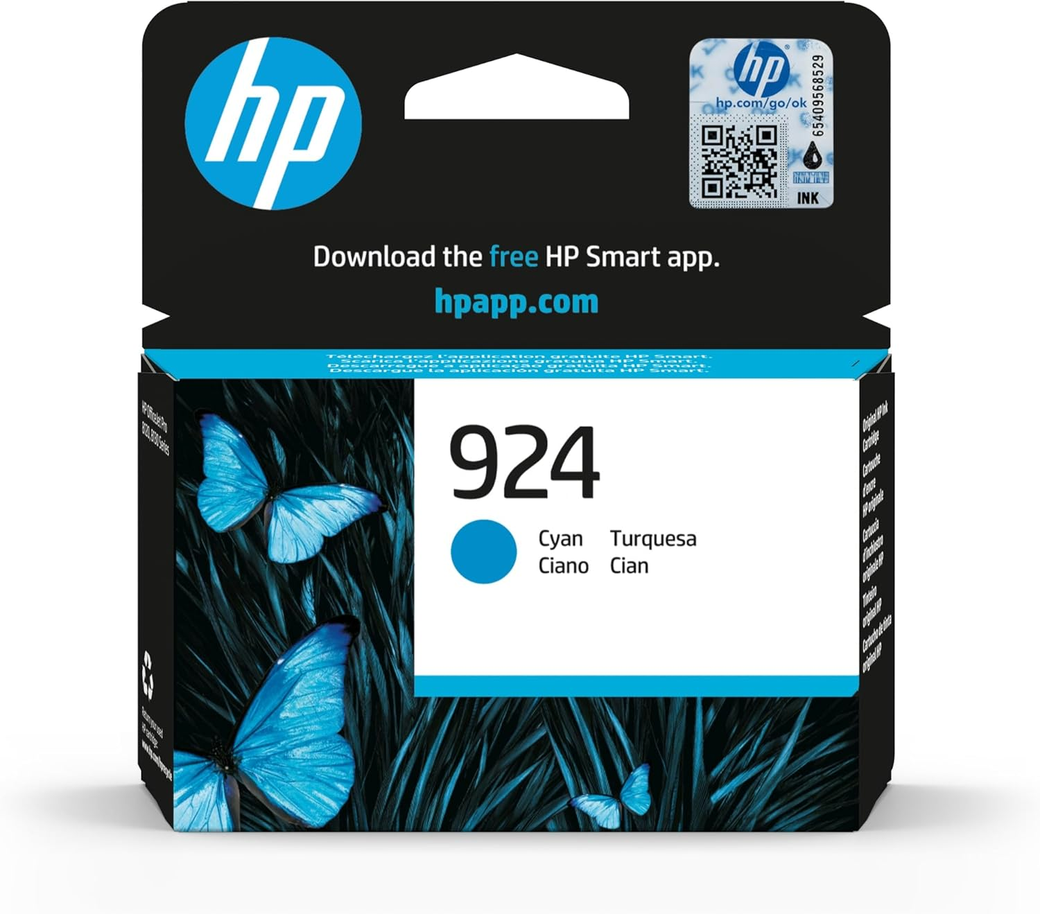 HP 924 Genuine Original Cyan Printer Ink Cartridge Works with HP Officejet Pro 81Xx All-In-One Series Printers (4K0U3NA)