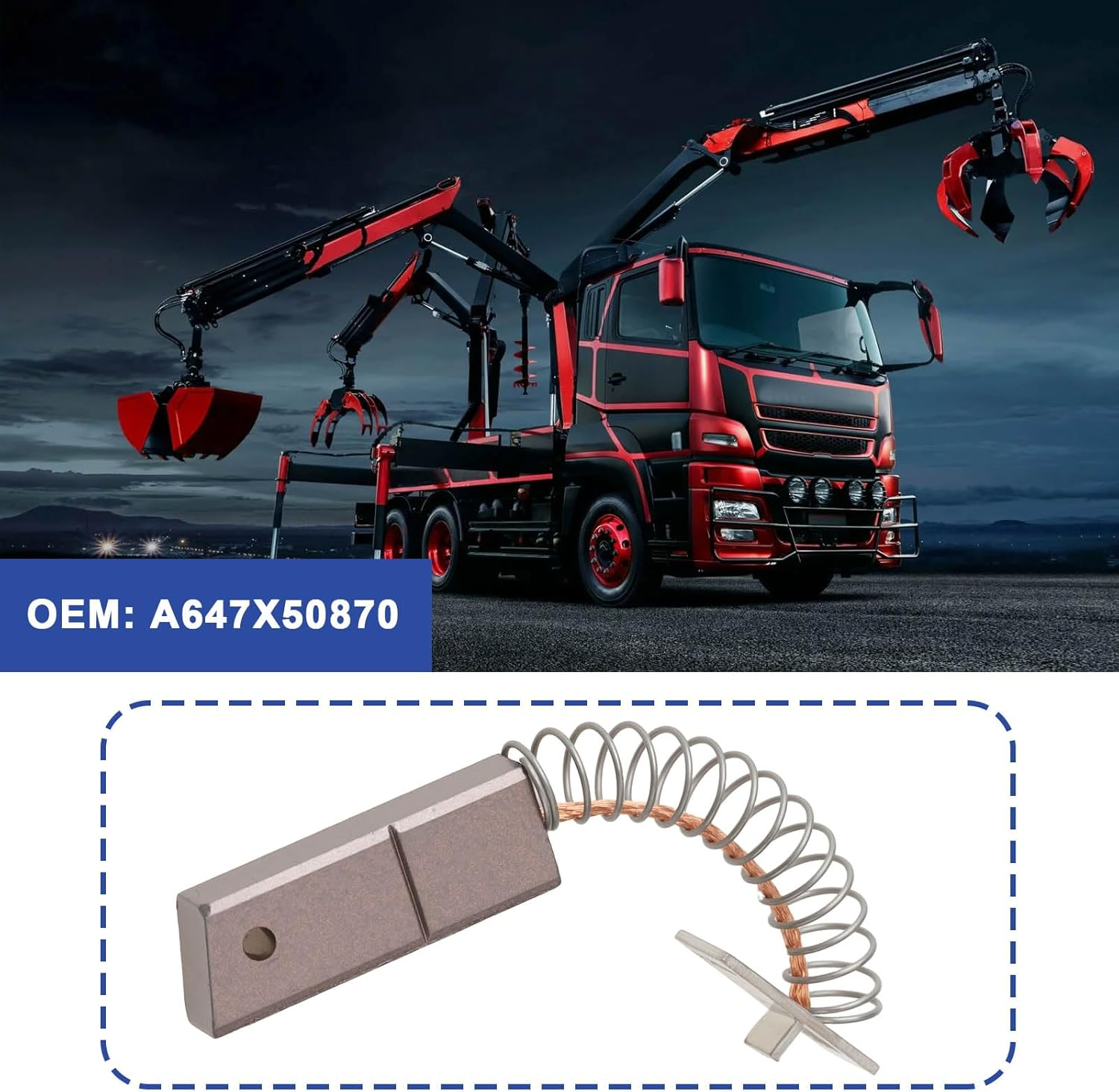 4Pcs Metal Alternators Brush A647X50870 23X8X5Mm Compatible with Mitsubishi IR IF image number 3