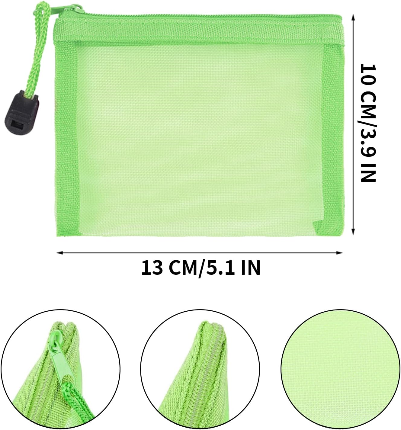 Kzvsiy 10 Pack Mini Zipper Mesh Bags, Coin Pouch & Cosmetic Travel Bags, Zipper Pouches for Purse, Keys, Lipstick, Bank Cards, Toiletries, Office Supplies and Makeup, Assorted Colors image number 4