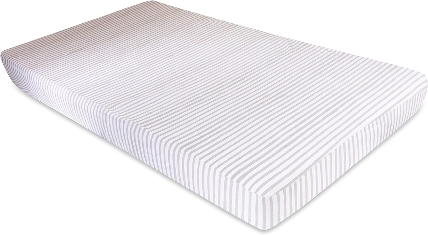 Ely'S & Co Waterproof Crib Sheet | Toddler Sheet No Need for Crib Mattress Pad Cover or Protector I Taupe Splash and Stripes By image number 6