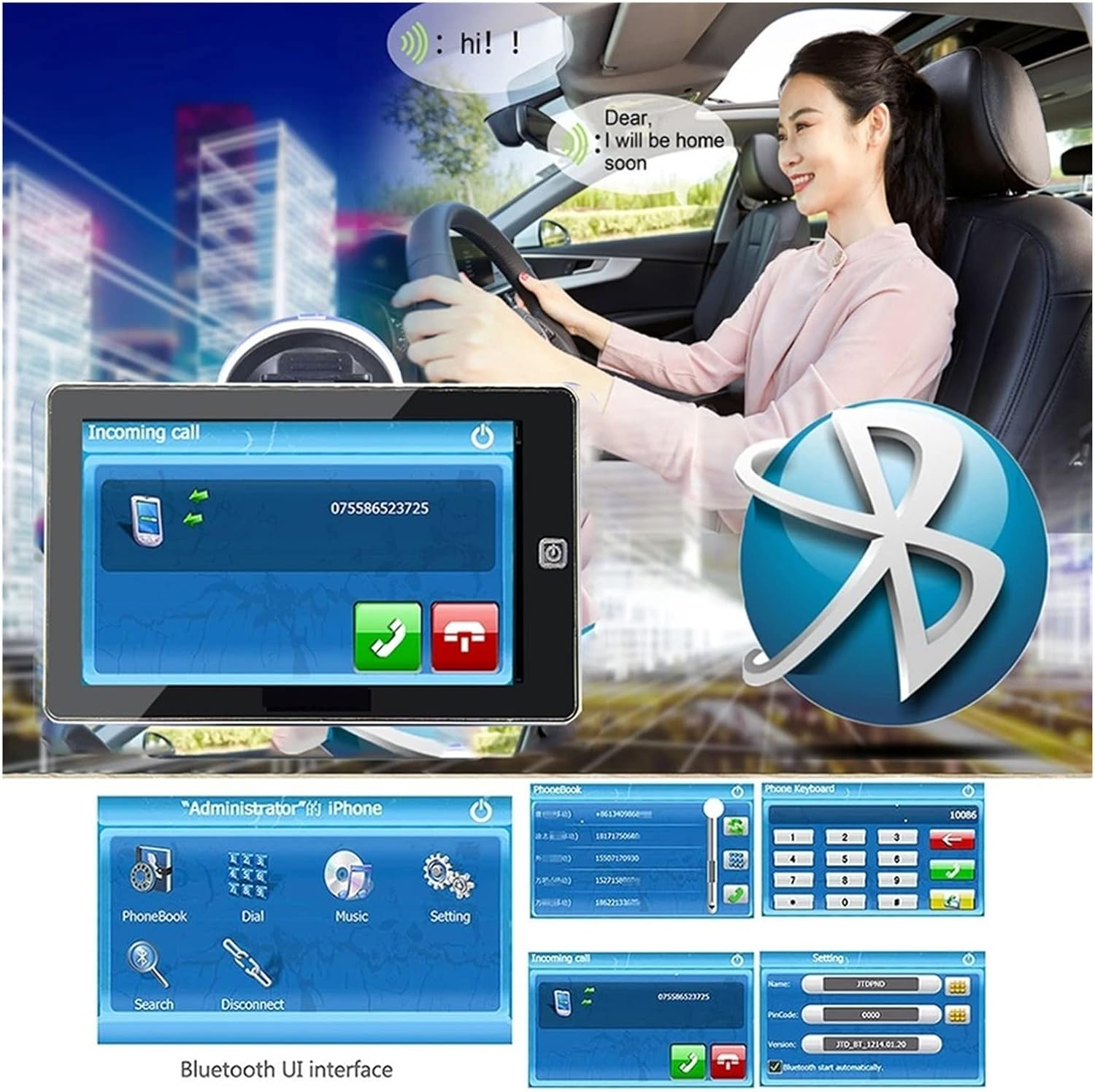 GPS Car Navigator, 7 Inch Capacitive Screen GPS Truck Bluetooth GPS Navigation 256M 8GB FM CE 6.0 Vehicle Car Navigator Support Wired Camera for Car Truck Rv(With Wired Camera)