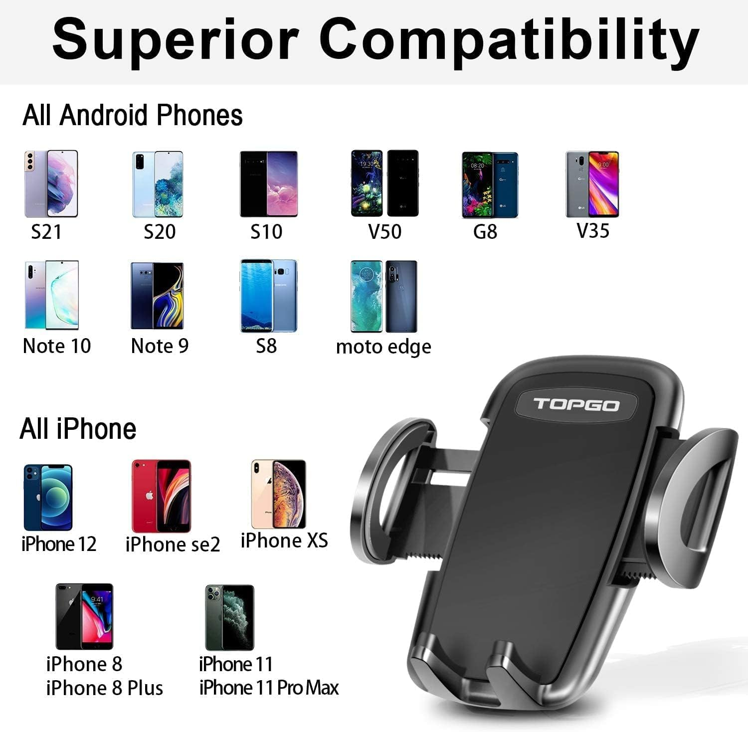 Car-Cup-Holder-Phone-Mount Adjustable Pole Automobile Cup Holder Smart Phone Cradle Car Mount for Iphone 11 Pro/Xr/Xs Max/X/8/7 Plus/6S/Samsung S10 /Note 9/S8 Plus/S7 Edge image number 2