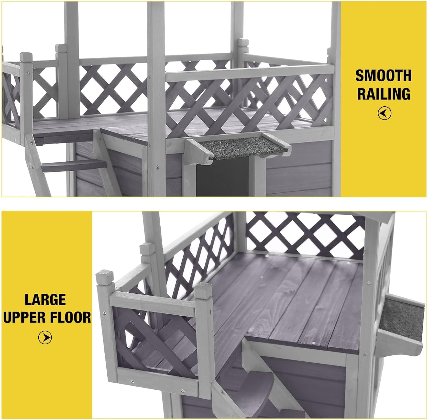 Seiyierr Cat House Outdoor Indoor Feral Kitty Shelter with Escape Door for Cats Insulated, Weatherproof Roof image number 6