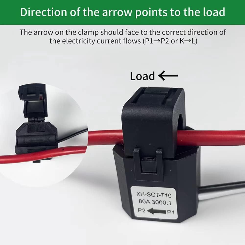 Qezodsx Tuya Smart Life Wifi Energy Meter 80A with CT Clamp Kwh Power Consumption Monitor Electricity Statistics, 2 CT image number 5