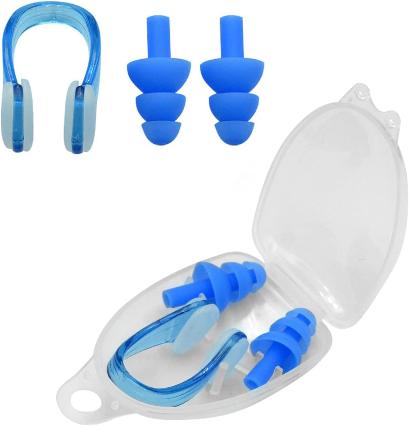 Waterproof Swimming Earplugs & Nose Clip Set 2Pcs Unisex Adult Swim Gear for Pool Snorkeling