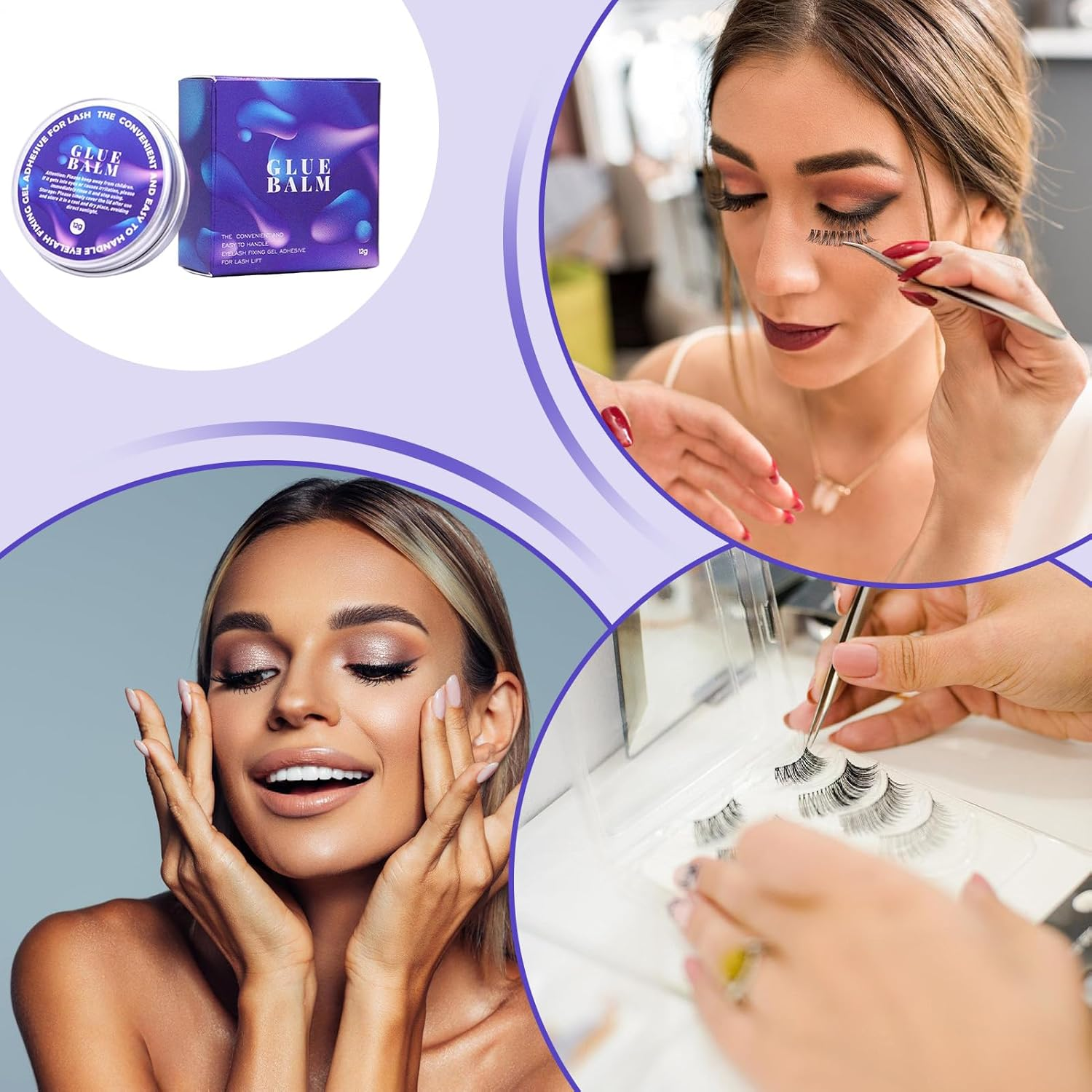 Wjnflqn Lash Lift Glue,Natural Fragrance Lash Lamination Gel - Eyebrow Perm Glue Balm - for Traveling Business Trip Home Outdoor School Wife Friend Sister image number 6