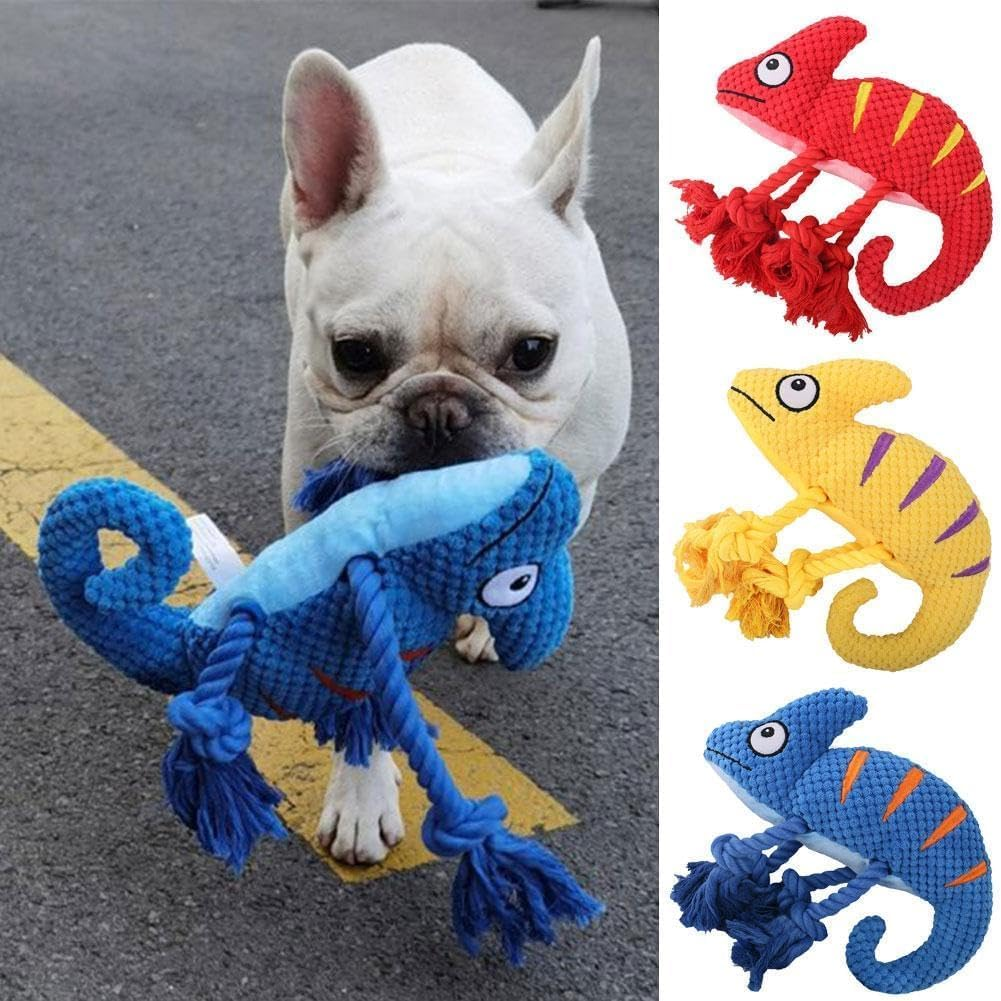 Dog Chew Toy Squeaky Plush Chameleon Toys Interactive Dog Toy Sturdy Chameleon Pet Interactive Toy Dog Toy Vocal Toys Q5A8 Dog image number 3