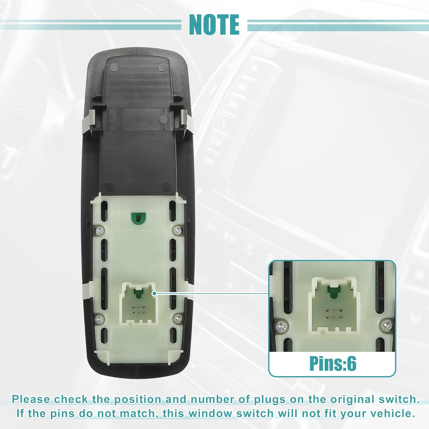 Front Left Driver Side Master Power Window Switch Replacement Fit for Jeep Grand Cherokee - Pack of 1 Black image number 2