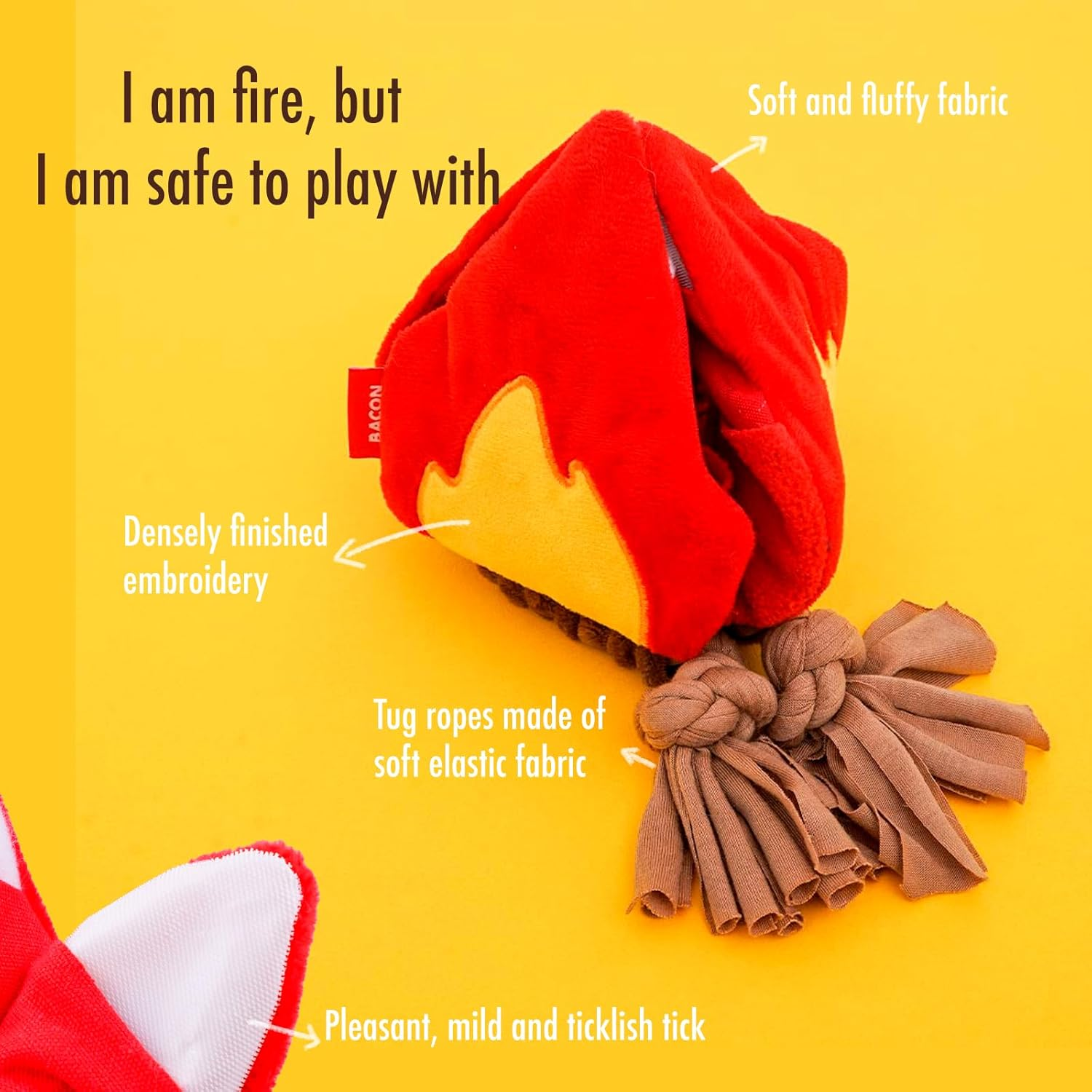 Interactive Dog Toy Set, Campfire with Treat Pocket and Squeaky Sausage, Cloth Tug Rope, Squeaky Toy, Snuffle Toy and Tug-Of-War Toy for Dogs