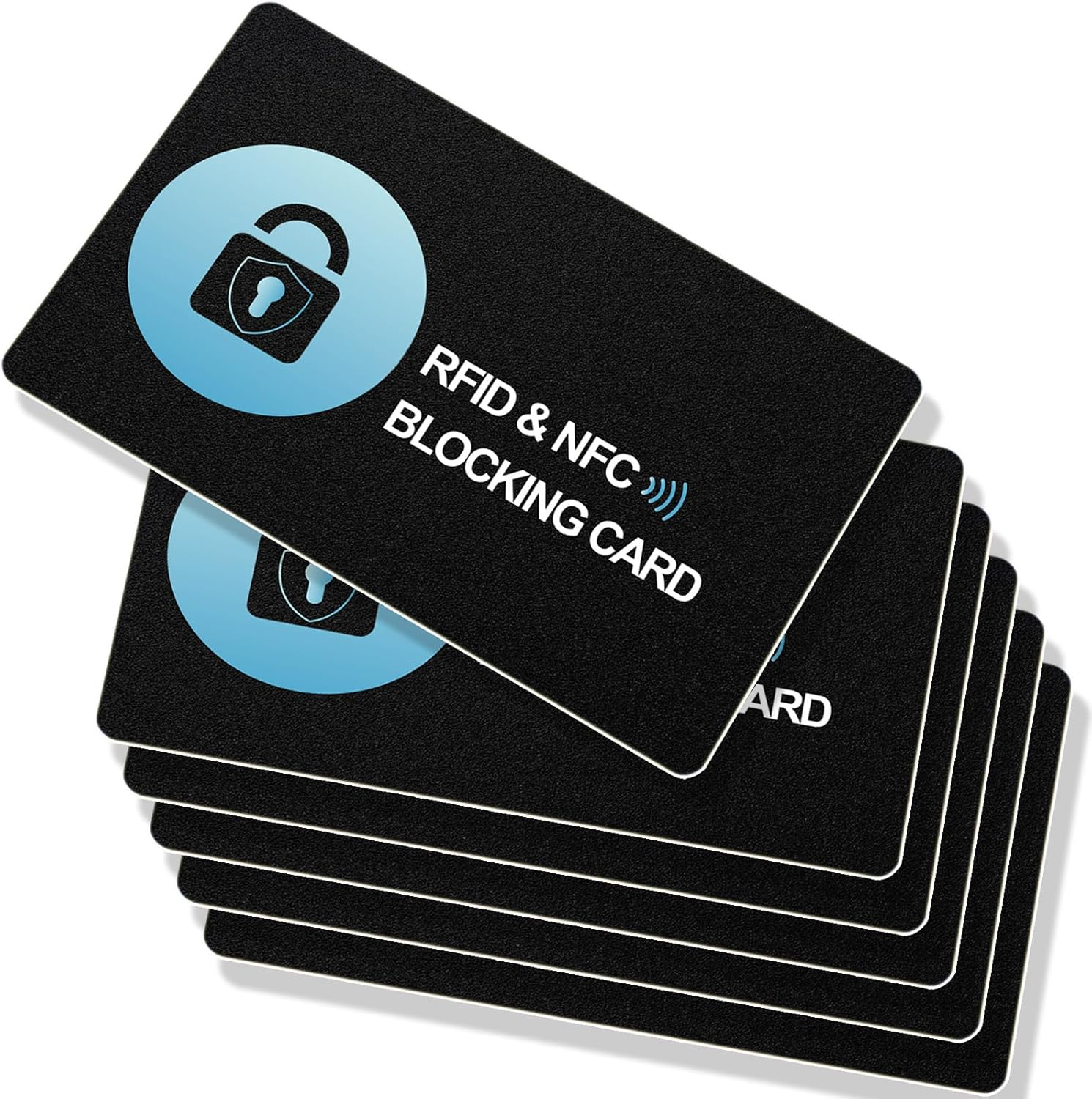 RFID Blocking Card 6 Pack for Men & Women, Contactless Smart Slim NFC Debit Credit Card Passport Protector Blocker Set for Business & Travel Wallet/Purse image number 2