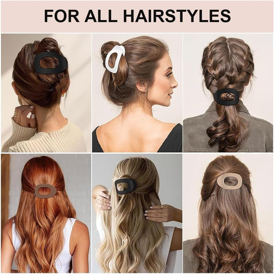 6PCS Flat Hair Clips for Women,Curved Design Hair Clips French Flat Hair Clips Hair Claws with Strong Hold and Bendable Teeth Hair Barrettes Clamps Tortoise Design image number 2