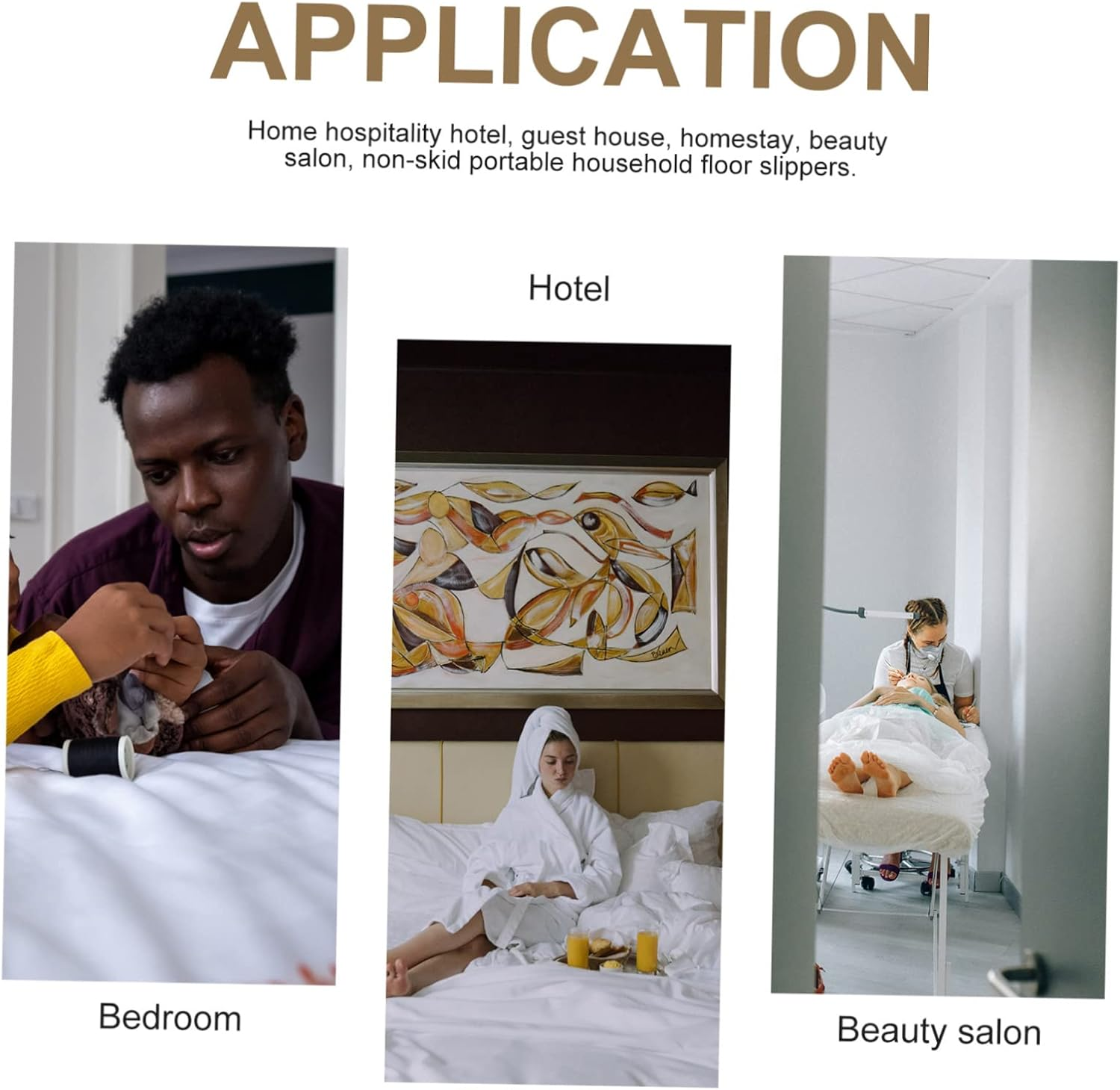 Anneome 12 Pairs Disposable EVA Pedicure Slippers for Guests Slip Lightweight Footwear for Spa Hotel Travel and Home Use Random Style Portable and Hygienic Guest Shoes image number 3