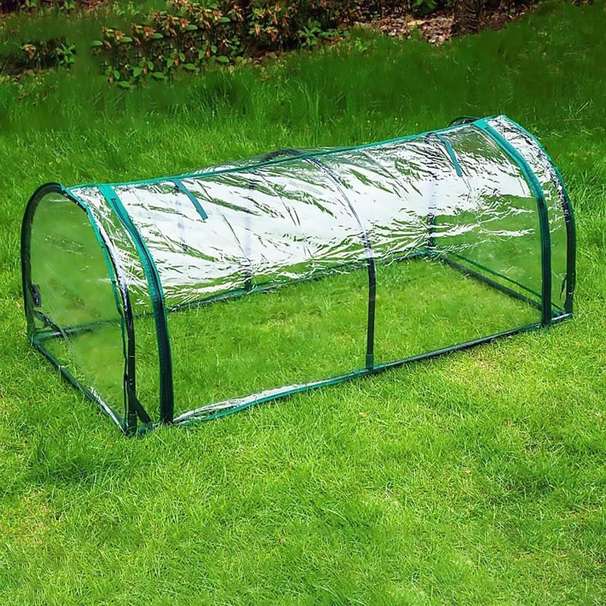 AIMALL Greenhouse Tunnel Cover 130X60X50Cm Transparent and Grid PVC Flower House Cover Outdoor Plant Protector Replacement Cover Only No Shelf Included - Transparent image number 6