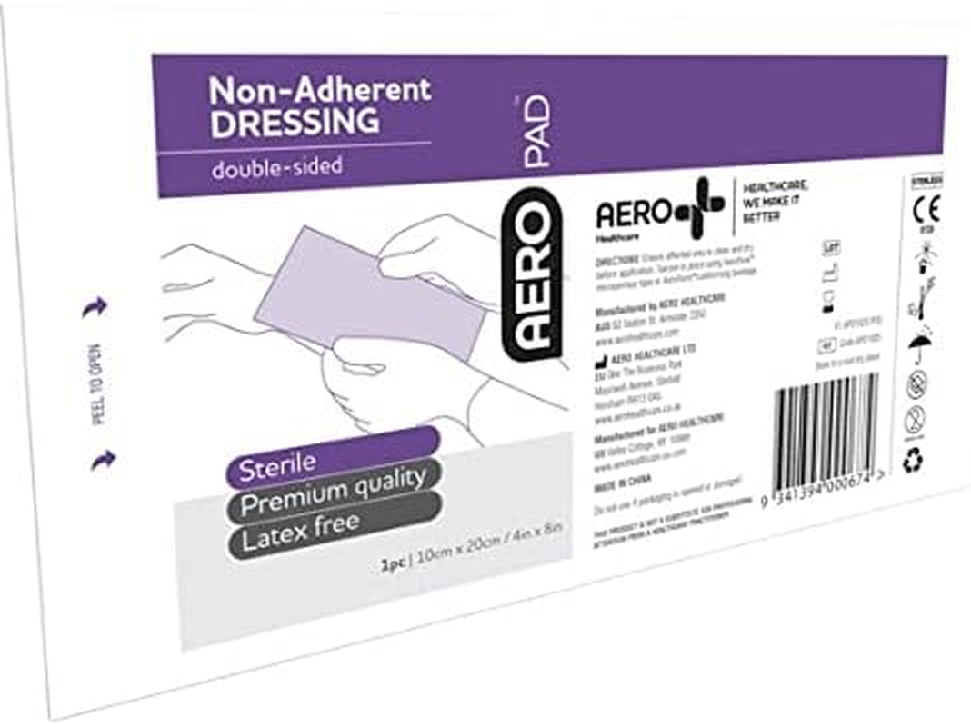 Aero Healthcare Aeropad Low Adherent Dressing 10 X 20Cm, 50 Count