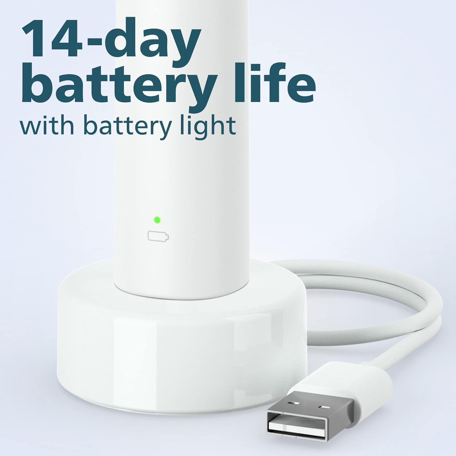 Philips Sonicare 1100 Series Sonic Electric Toothbrush with 31,000 Brush Strokes per Minute, Quadpacer & Smartimer, 14-Day Battery Life, Mint Green, HX3641/21 image number 4