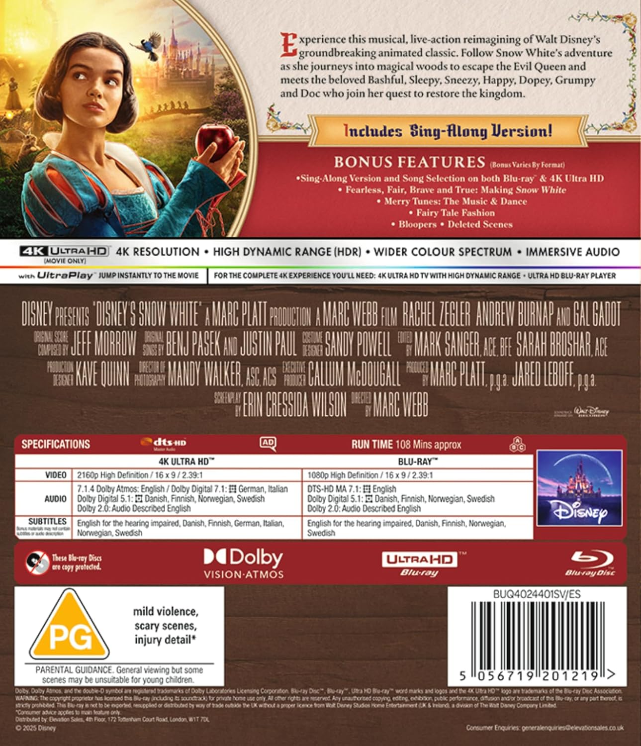 Disney'S Snow White UHD/BD [Blu-Ray] [Region Free] image number 1