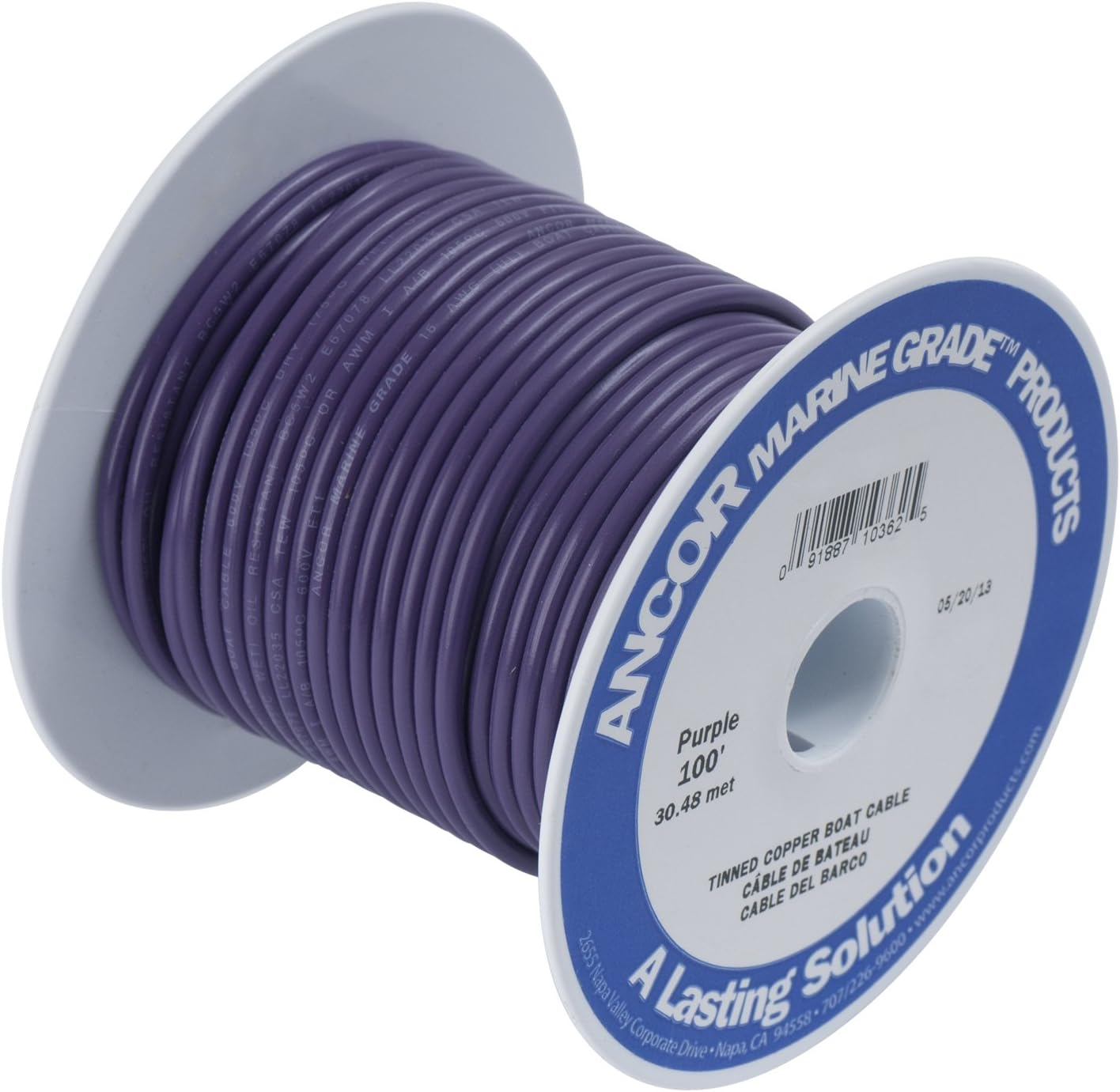 Ancor Marine Grade Primary Wire and Battery Cable - 100 Feet, 18 Awg, Purple