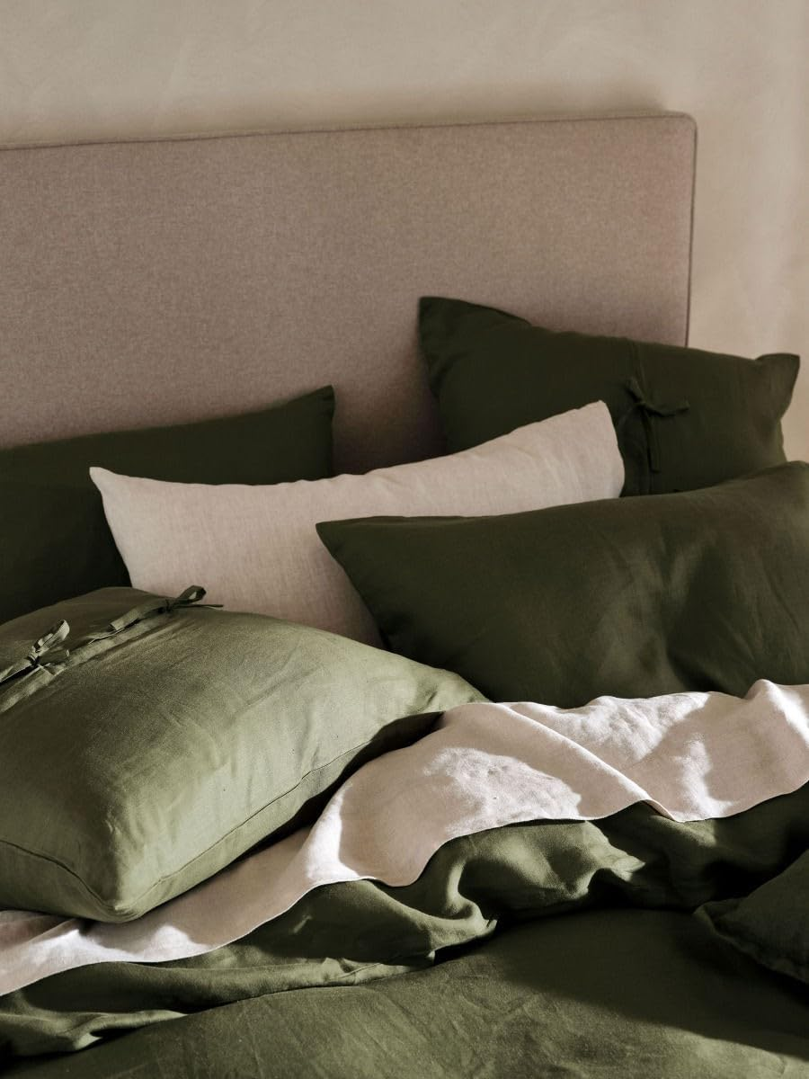 Linen House Nimes Quilt Cover Set, Moss, Double Bed - Midnight image number 3