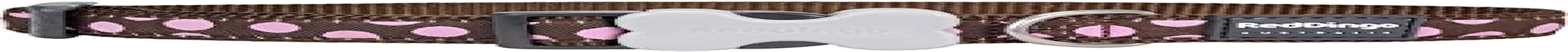 Red Dingo Dog Collar, Blue Spots on Brown, 15Mm SMALL