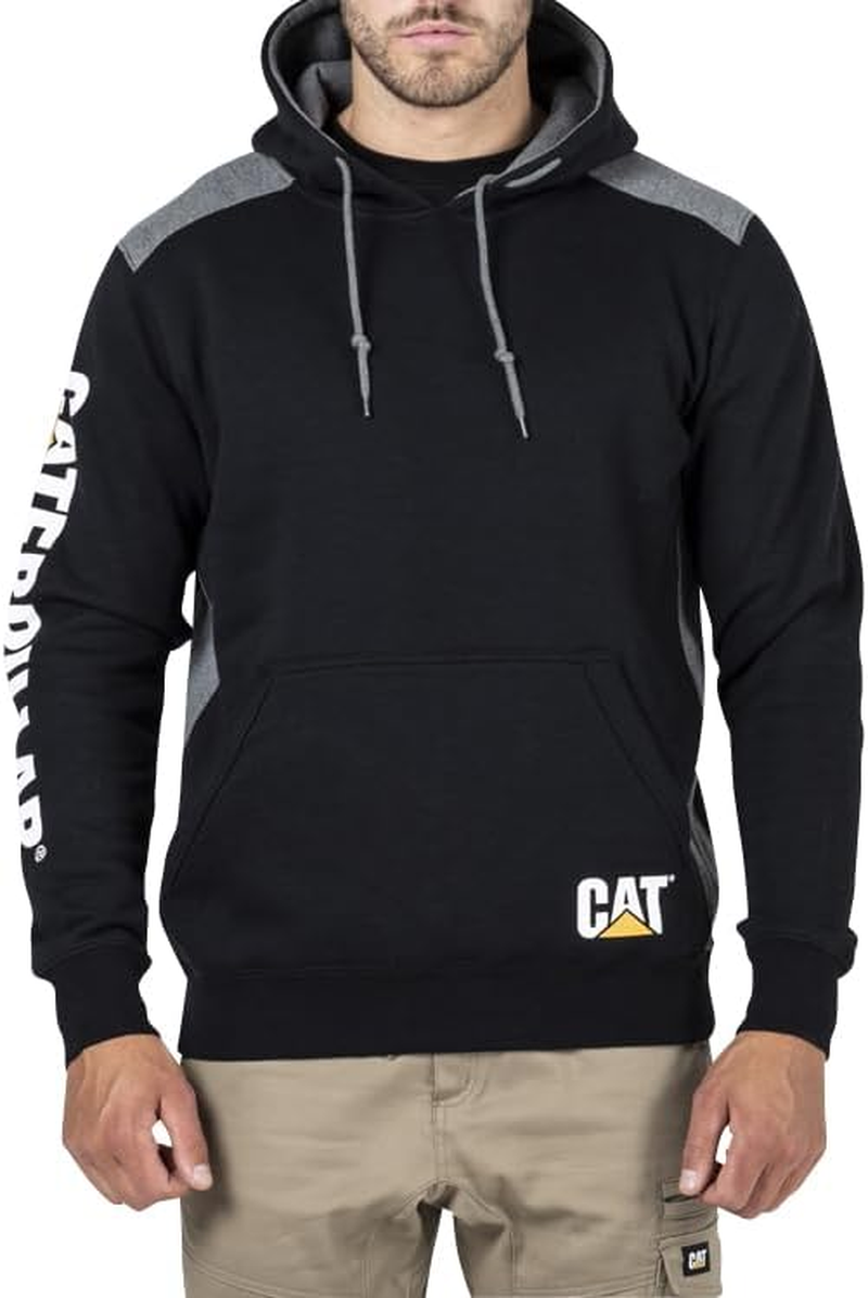 CAT Men'S Logo Panel Hooded Sweatshirt, Black, X-Large image number 4