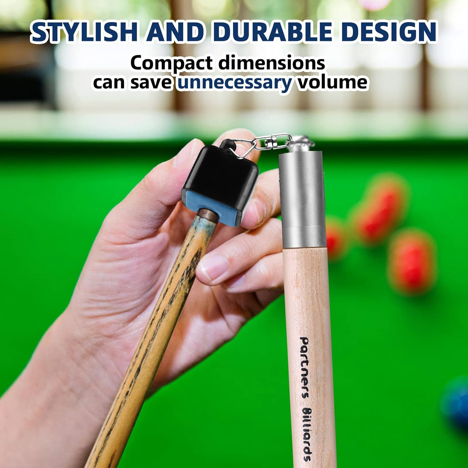 Pool Cue Chalk Holder for Billiards: 2 Pcs 2 in 1 Pool Chalk Holder, Pool Cue Chalk Holder with 4Pcs Pool Chalk Cubes, Portable Cue Chalk Holder, Pool Chalk Holder for Sport Game Tournament Home Hobby image number 5