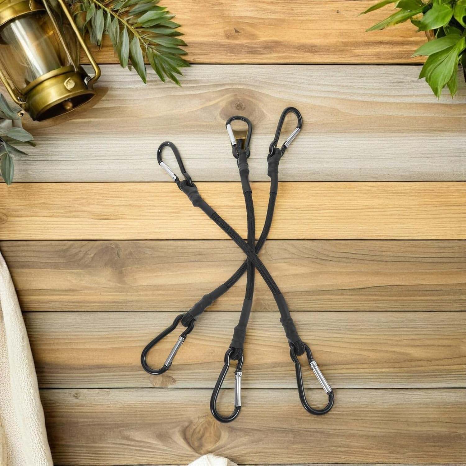 WHAMVOX 8Pcs Heavy Duty Rubber Bungee Straps with Carabiner Hooks Weather-Resistant Outdoor Elastic Cord Pack for Secure Cargo Luggage Camping Gear Travel and Hunting Organization image number 4