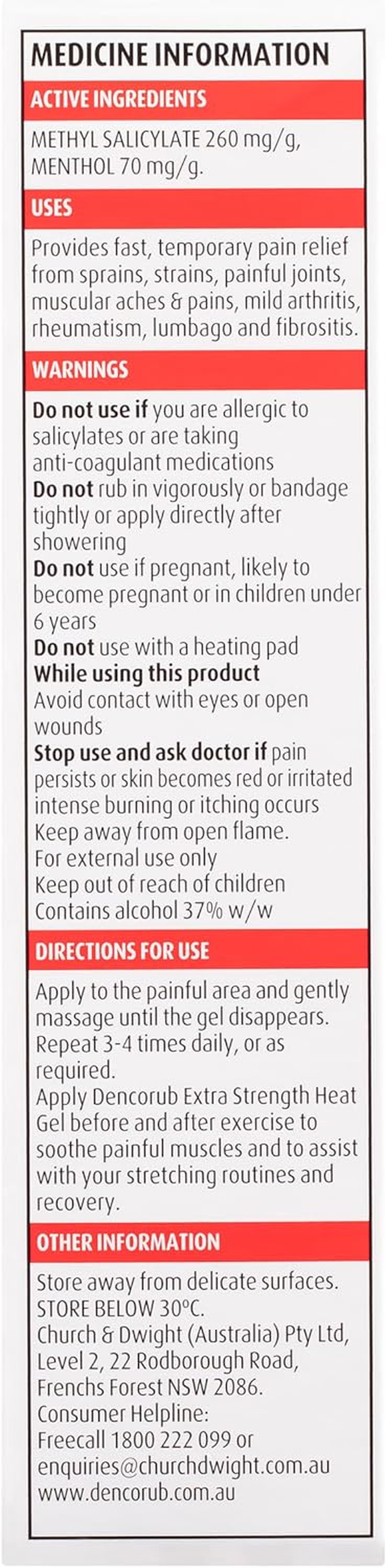 Dencorub Extra Strength Heat Gel, 100G image number 6