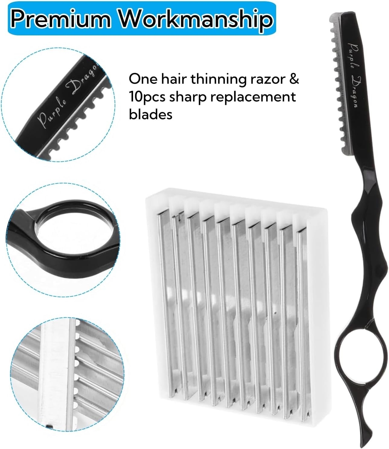 Suytvenxau Hair Styling Thinning Razor Set &ndash; Cutting Texturizing Razors for Salon Home with Replacement Cutter Kit for Layered Styles and Hairline Shaping image number 6