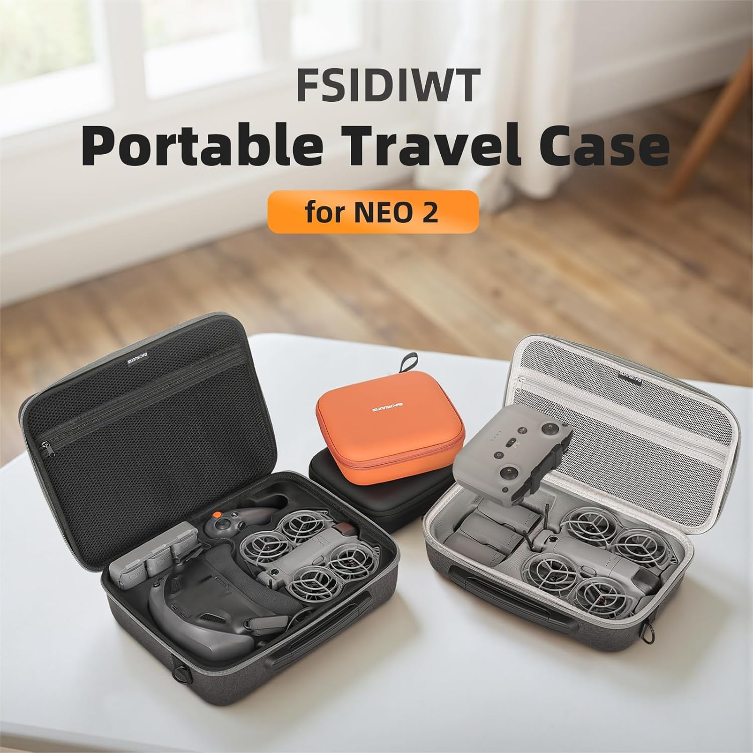 Neo 2 Carrying Case, Portable Storage Shoulder Bag for DJI Neo 2 Drone Accessories, Fits for DJI Goggles N3, RC Motion 3 Controller, 6 Batteries, Battery Charger Hub image number 2