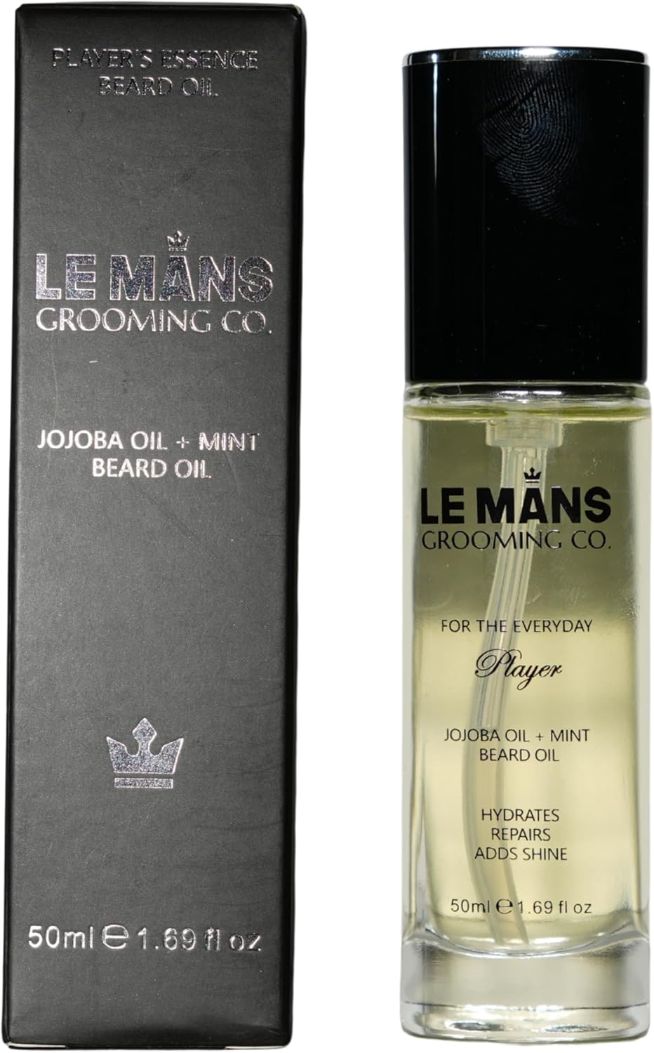 Le Mans Grooming Beard Oil for Men, Jojoba Oil & Mint, Growth, Hydration & Shine, Softens, Tames & Promotes Growth, Conditioner & Softener for All Beard Types, 50Ml image number 1