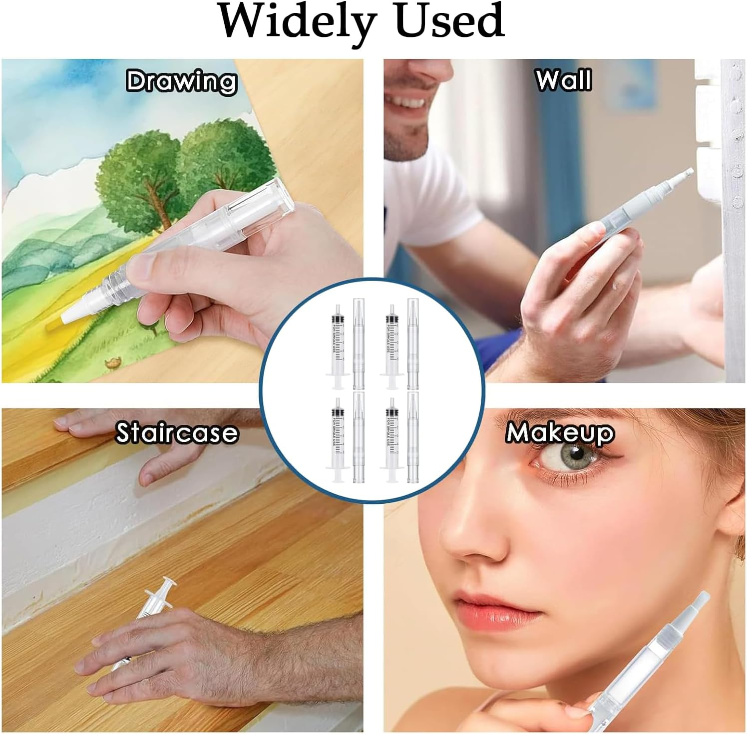 16 PCS Touch up Paint Pen, 5Ml Paint Touch up Pen, Touch up Paint Brushes Fillable Paint Brush Pens Tool for Walls, Transparent Spackle Wall Paint Pen for Drywall Wall Wood Furniture image number 6