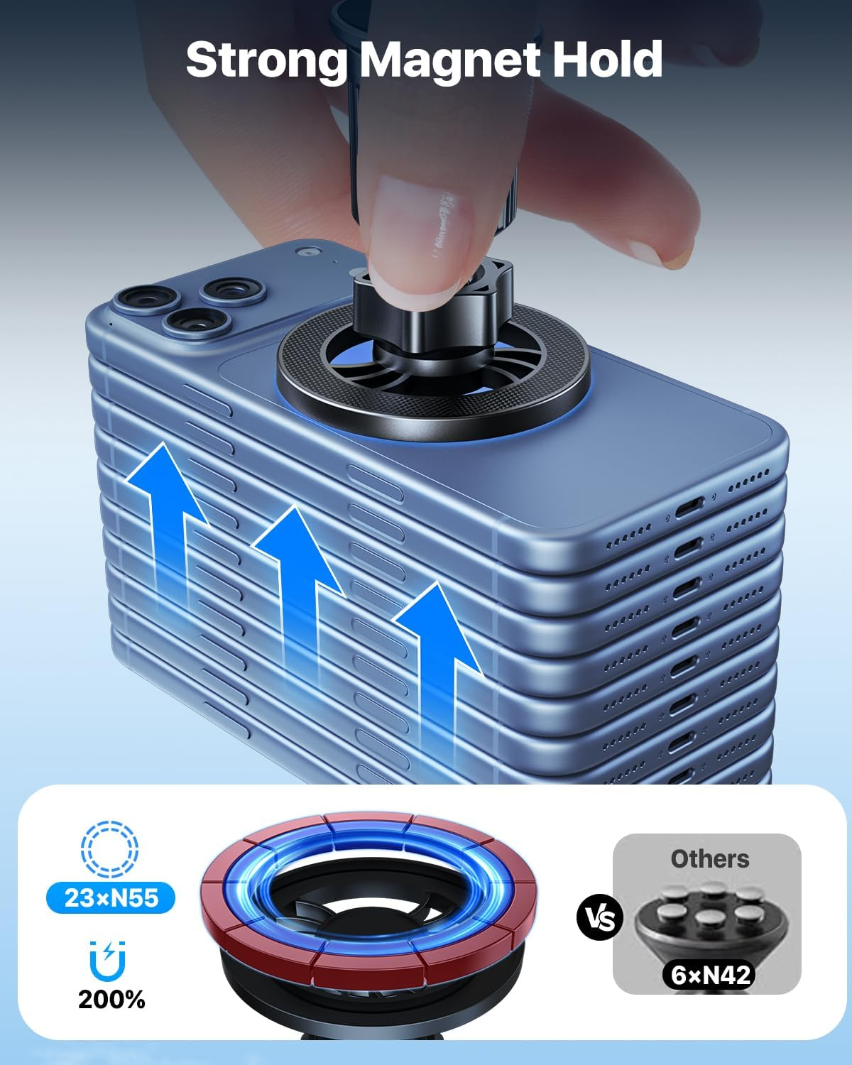 Vanva for Magsafe Car Mount [ Military-Grade Protection ], Magnetic Phone Holder Fordashboard/Windshield/Air Vent, Universal Cell Phone Holder Compatible with Iphone 17/16/15/14/13/12 & Samsung (B1) image number 6