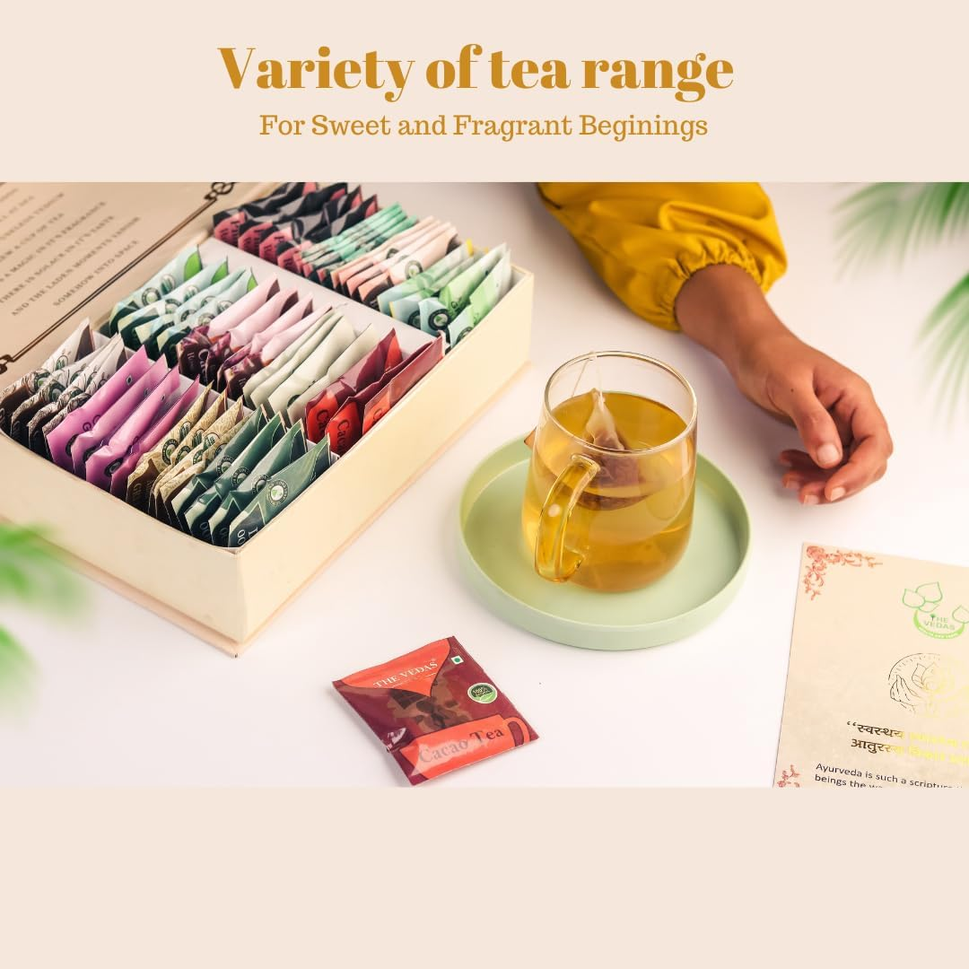 The Vedas Book of Tea Gift Set | Assorted Tea Bags | 12 Exotic Blends | 4 Units of Each Variety, Net 48 | Mother'S Day | Hamper image number 3