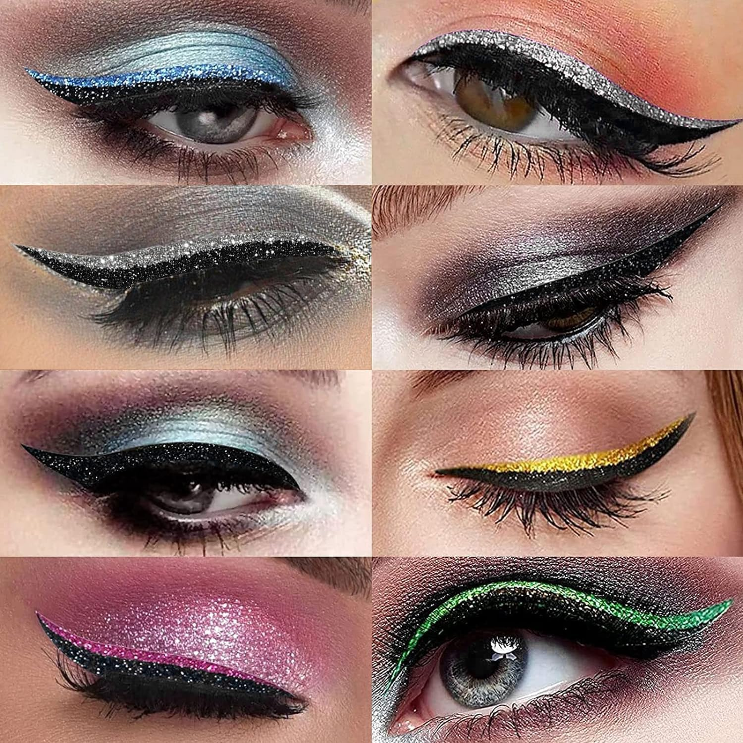 AIMALL Quick-Apply Reusable Eyeliner Stickers - Waterproof Glitter Eye Makeup with Self-Adhesive Design, for Every Occasion, Long-Lasting Cosmetic Eye Enhancers