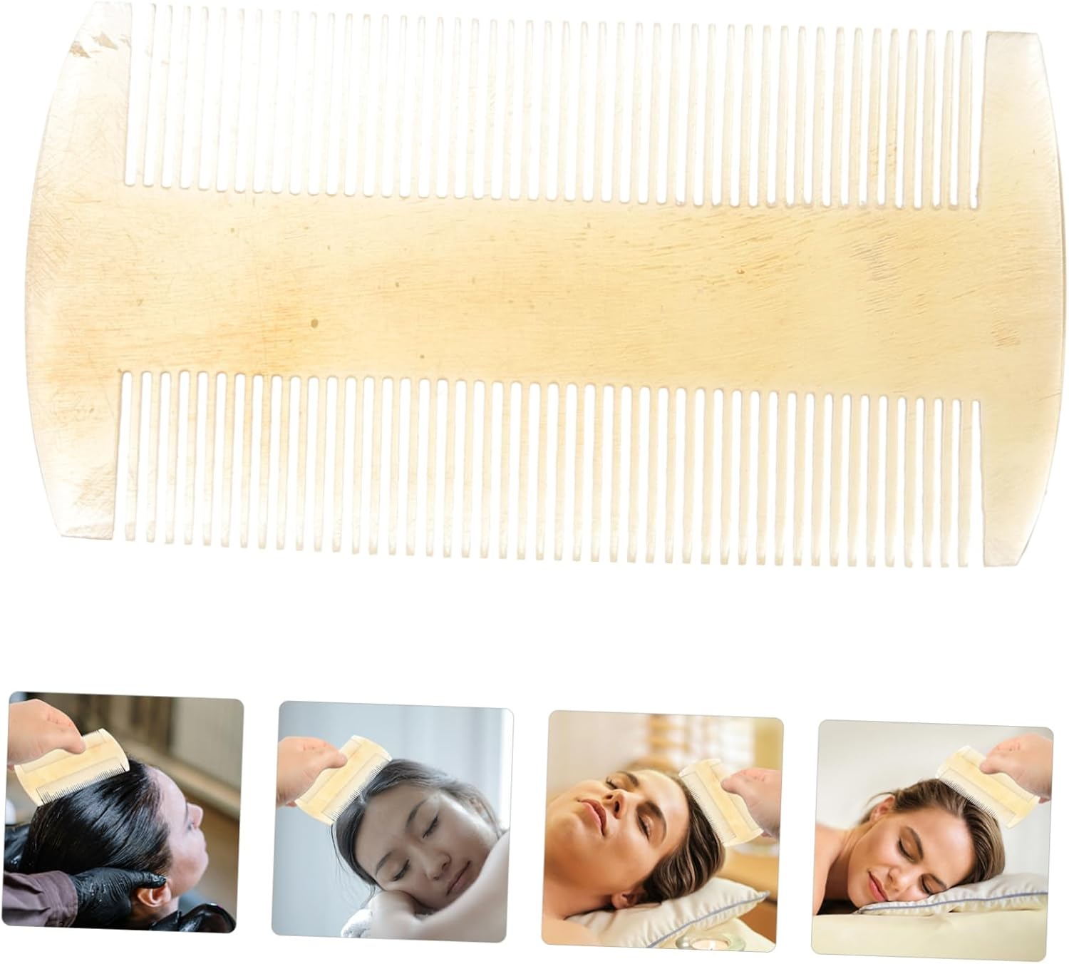 HAKIDZEL Massage Comb for Home Scalp Massager Combs Sheep Horn Double-Sided Hair Styling image number 5