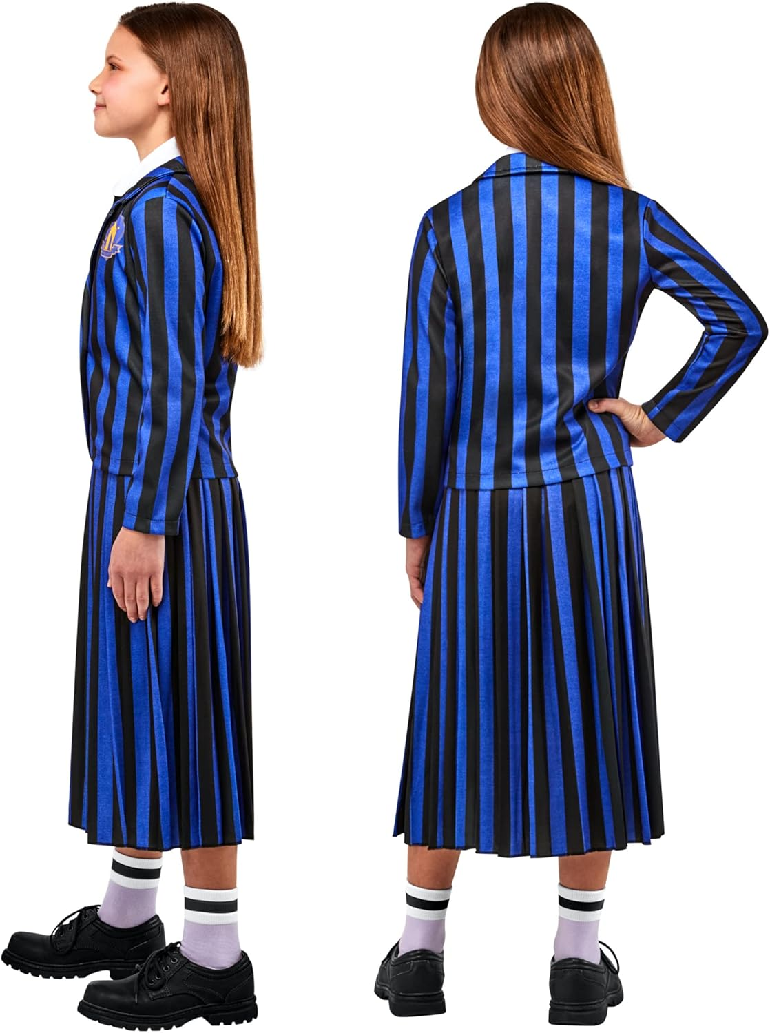 Nevermore Academy Deluxe Blue Costume for Kids - Wednesday (Netflix) - Medium image number 6