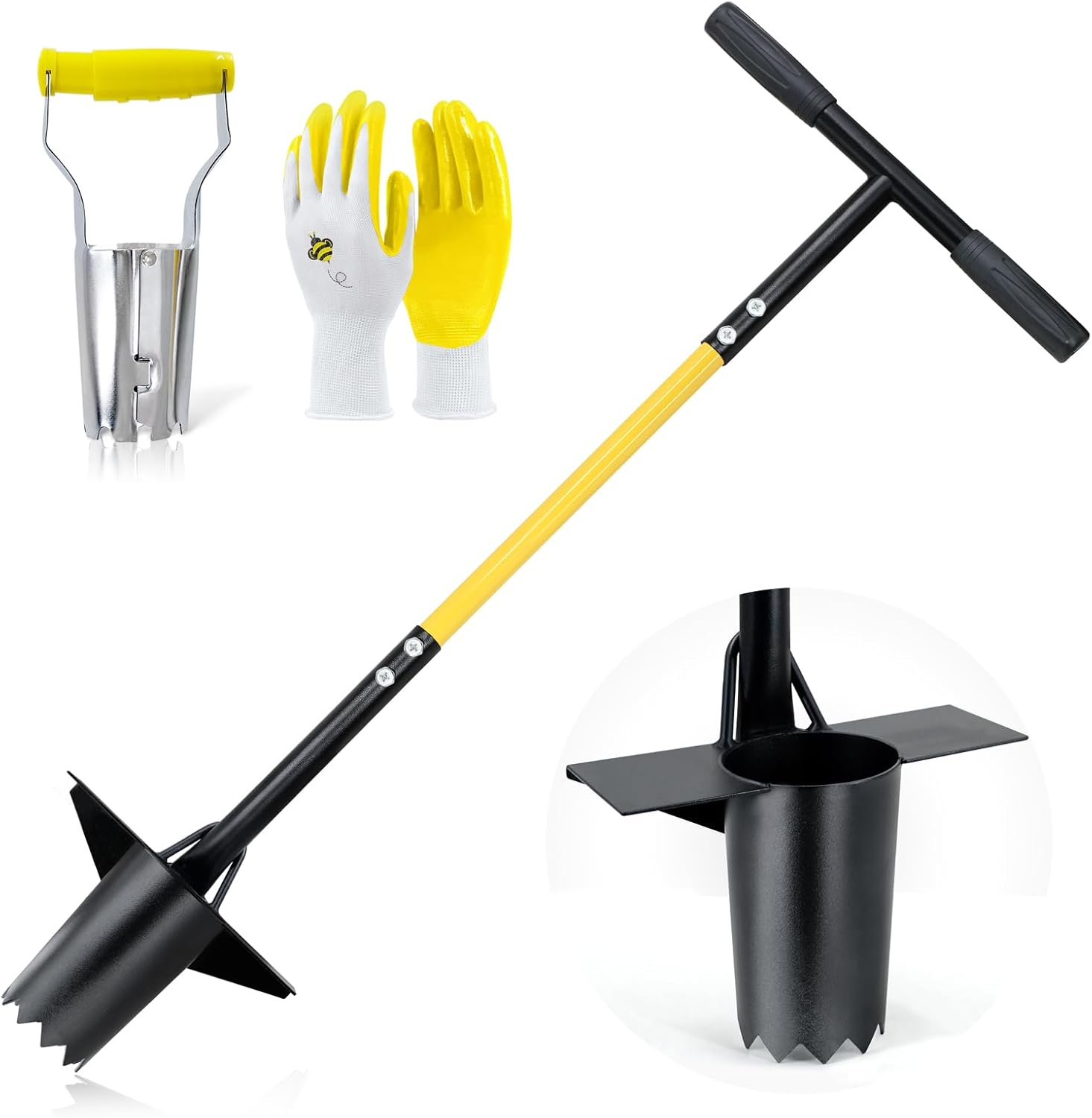 Jardineer 3PCS Bulb Planter Tool Garden Set, Bulb Planter Tool Long Handle and Small Bulb Planting Tool, Ideal Bulb Transplanter Set for Tulips, Daffodils, Lily and Other Flower Bulbs image number 5