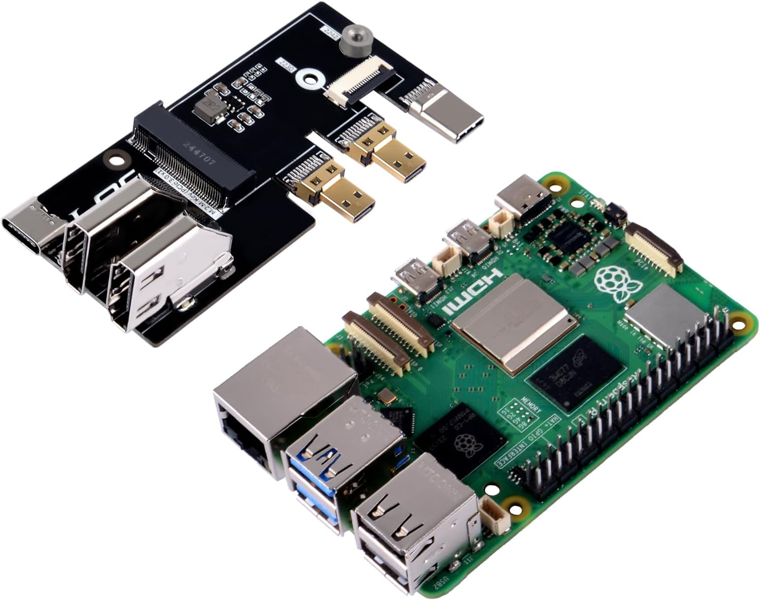 Geeekpi Micro HDMI to HDMI Multi-Function Adapter with Pcie 3.0X1 M.2 Nvme 2230/2242 for Raspberry Pi 5 image number 4