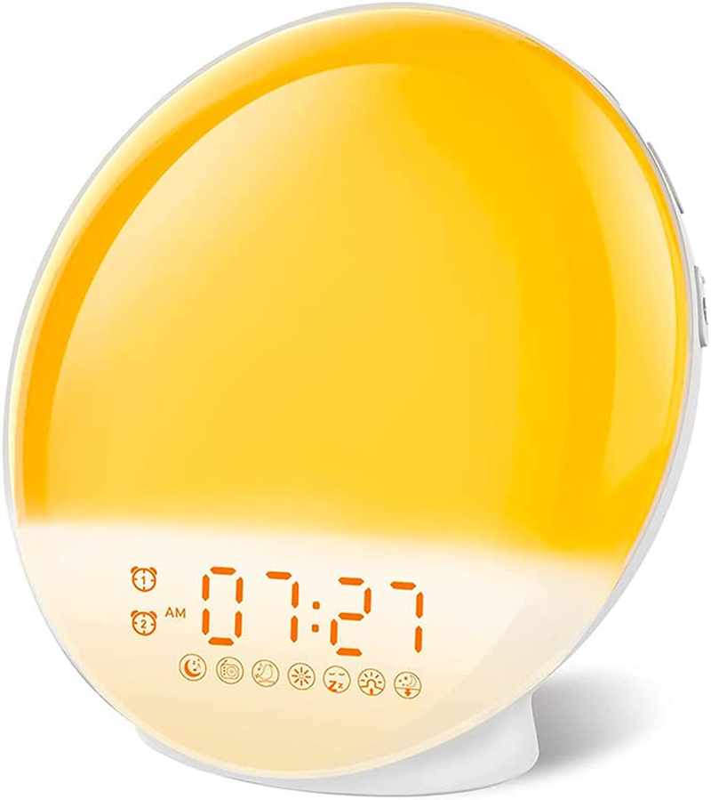 Sunrise Wake-Up Light, Dual Alarm Clock with FM Radio, Snooze & 7-Color Night Light, Bedroom Decoration, Digital Alarm Clock for Gift to Heavy Sleepers, Adults and Children image number 4
