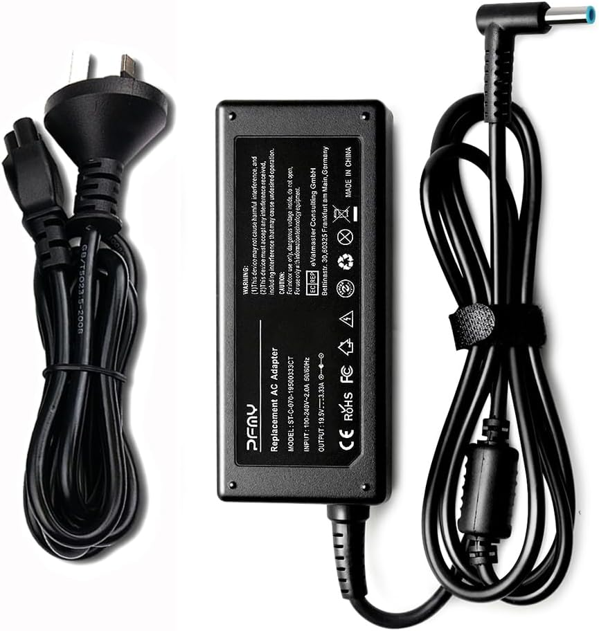 HP Laptop Charger AC Adapter Power Cord 19.5V 3.33A for Pavilion 14 15, 250 255 G2 G3 G4 G5 G6, Spectre X360 13 15, Stream 11 13 14 Series Notebook, Blue Tip 4.5Mmx3.0Mm with Center Pin